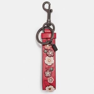 Coach- *SOLD* Tea Rose Applique Loop Charm 🌺